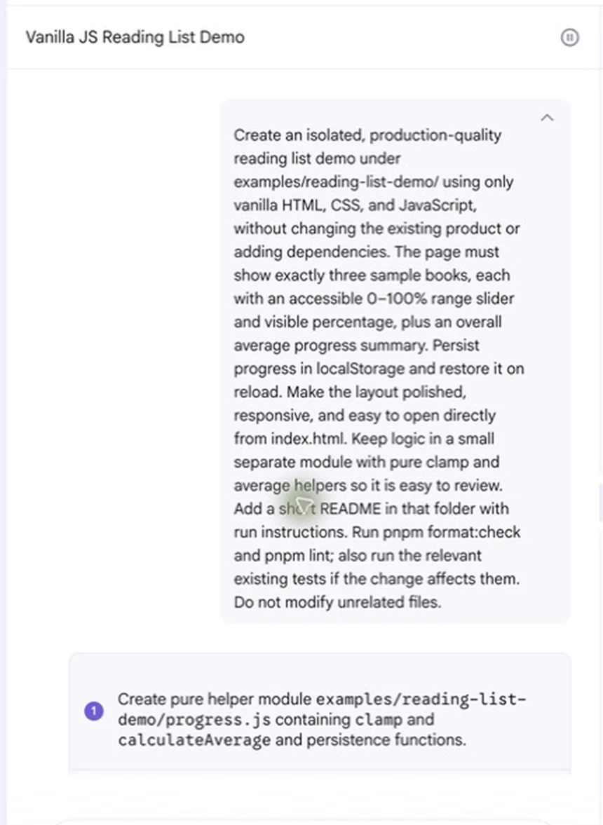 La tâche exacte confiée à Google Jules