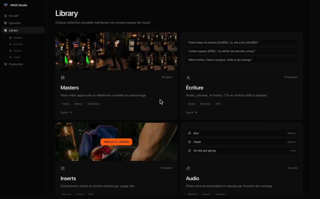ARGO Studio, ce que je réutilise